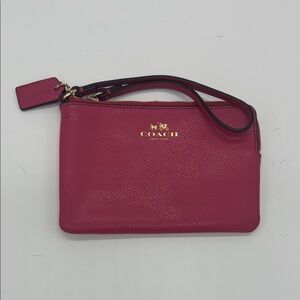 Coach Fuchsia Leather Wristlet